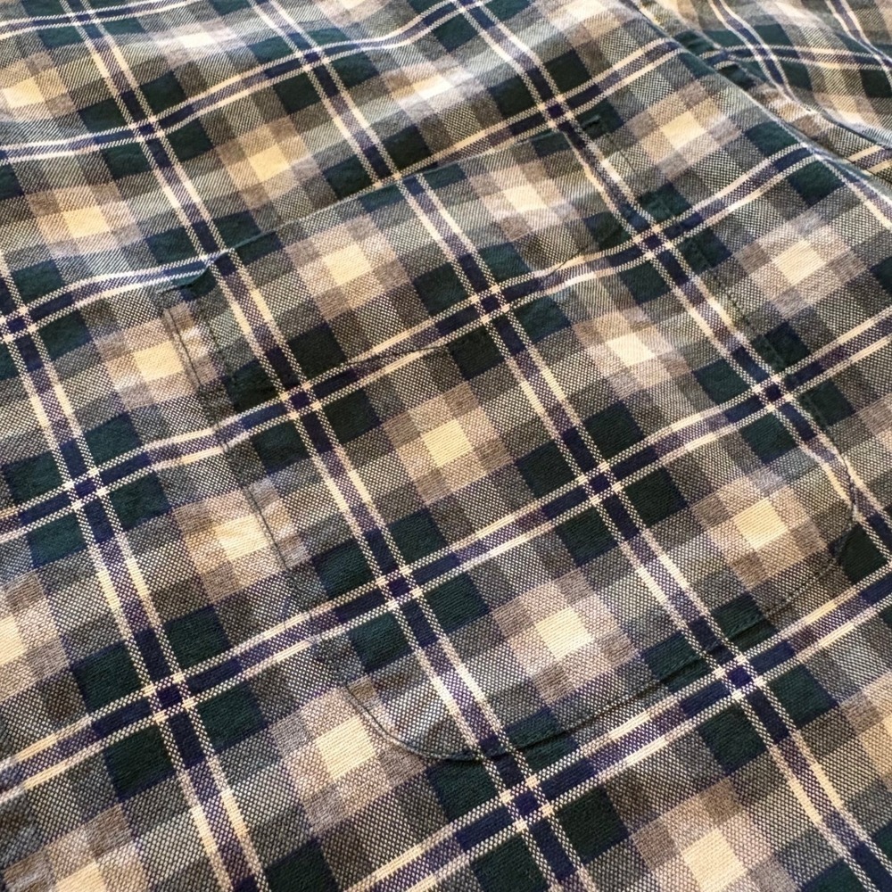 Cremieux Classics Button Down Shirt Mens XL Green Navy Plaid Cotton Tartan EUC - Picture 10 of 13